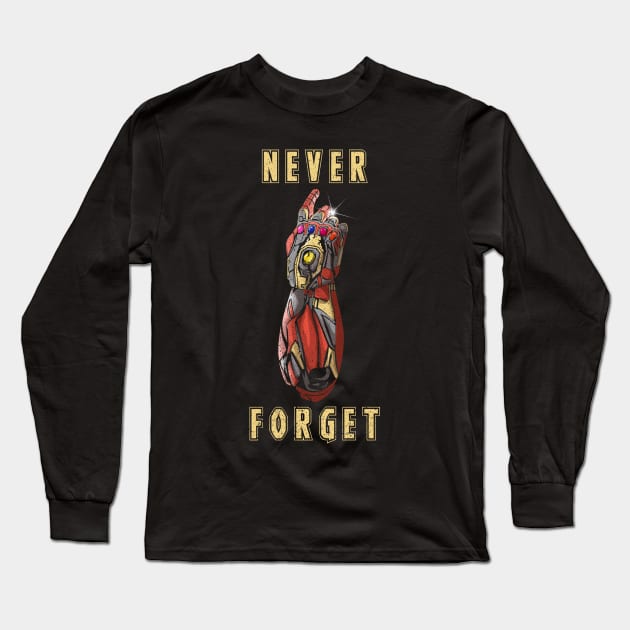 Never Forget Tony Long Sleeve T-Shirt by LegendaryPhoenix